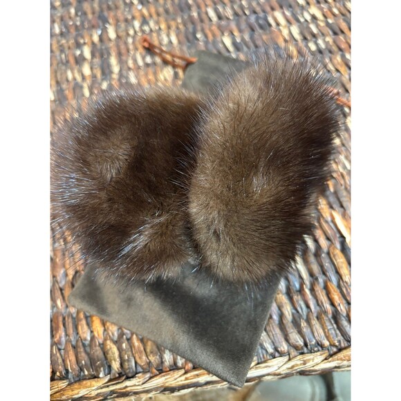 Womens Real Mink earmuffs foldable - Picture 6 of 9